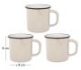 Tasses en émail coloré Classic (Lot de 3) - o.k. international