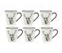 Vaisselle Cerf en porcelaine blanche et noire (lot de 6)