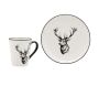 Vaisselle Cerf en porcelaine blanche et noire (lot de 6) - 39,90