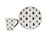 Vaisselle sapin en porcelaine noires et blanches (lot de 6) - AUB-6245