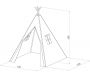 Tipi enfant toile et pin avec coussins de sol Alba - PRA-0161