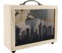Tirelire en bois avec poignée City 22x20 cm