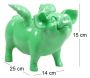Tirelire cochon avec ailes en résine 14 x 25 x 15 cm - IMH-0200