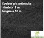 Toile brise-vue haute densité grise - 111,80