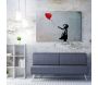 Toile décorative fille avec ballon 100 x 70 cm - HANAH HOME