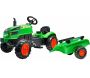 Tracteur pour enfant à pédales avec capot ouvrant et remorque X Tractor