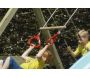 Trapèze en bois avec anneaux de gym rouges - KBT
