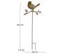 Tuteur déco oiseau sur branche en fer 36 x 102 cm - LEG-0363
