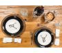 Vaisselle Cerf en porcelaine blanche et noire (lot de 6) - 5