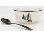 Vaisselle en porcelaine décor Cerf et Sapin, style fait main - 5