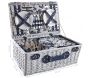 Valise pique-nique en osier laqué blanc Flora - AUB-3755