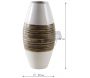 Vase en bambou naturel et laqué blanc - AUB-2943