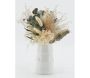 Vase céramique blanc design bambou - 5