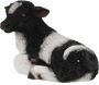 Veau noir et blanc couché en résine - ESS-1167