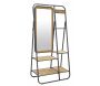 Vestiaire en pin et métal avec miroir