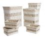 2 paniers à linge + 4 corbeilles en osier (Lot de 6)