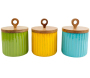 3 pots de rangement en manguier Palm