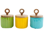 3 pots de rangement en manguier Palm