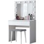 Coiffeuse, miroir et tabouret
