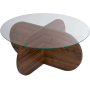Noyer, verre transparent