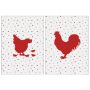 Poule et coq rouge