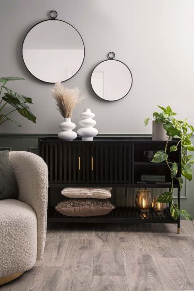 Meuble étagère métallique noir pour salon