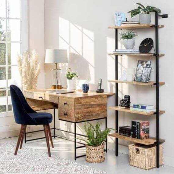 Bureau style industriel loft métal et bois