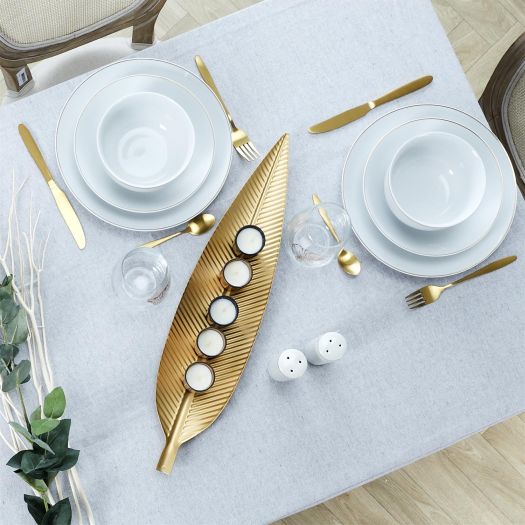 Service de Table Porcelaine 18 pièces Lignes Modernes 6 Personnes  Lave-Vaisselle