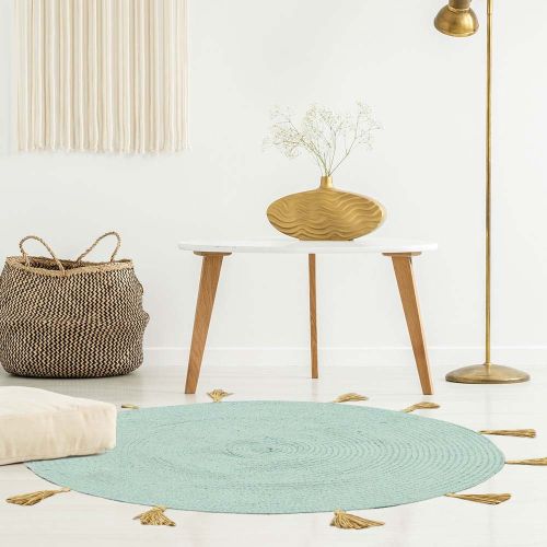 tapis-rond-boheme-pompons