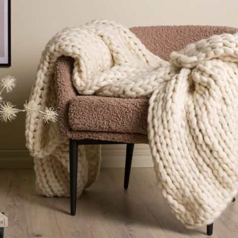 Patron gratuit : tricoter un Plaid en grosses mailles - Marie Claire