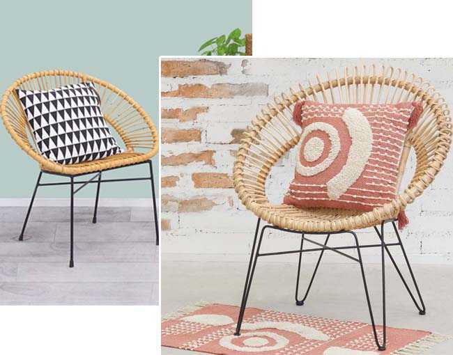 fauteuil-rond-metal-et-rotin