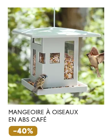 Mangeoire à oiseaux en ABS Café