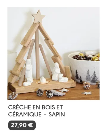 Crèche en bois et céramique