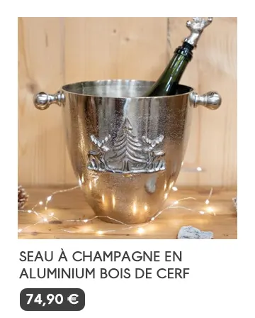 Seau à champagne en aluminium bois de cerf