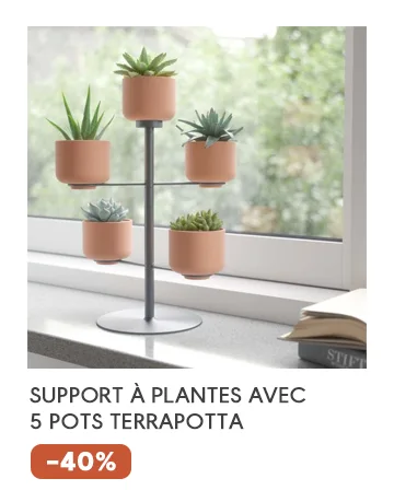 Support à plantes avec 5 pots Terrapotta