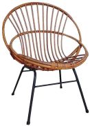 fauteuil-rotin-design-rond-marron