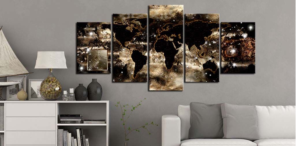 tableaux-design-mappemonde-5-panneaux