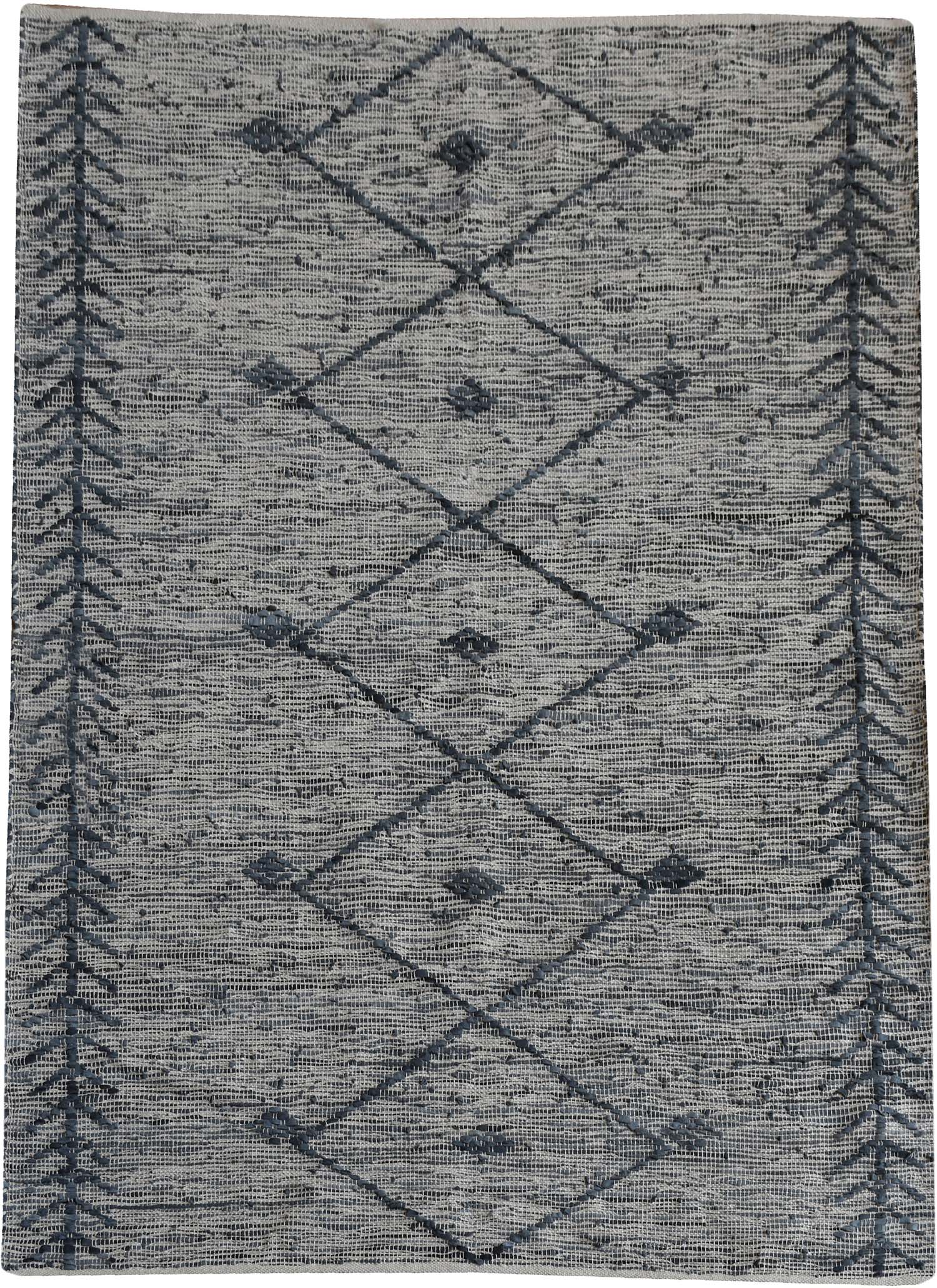 Tapis en cuir et coton gris Leonie 230 x 160 cm