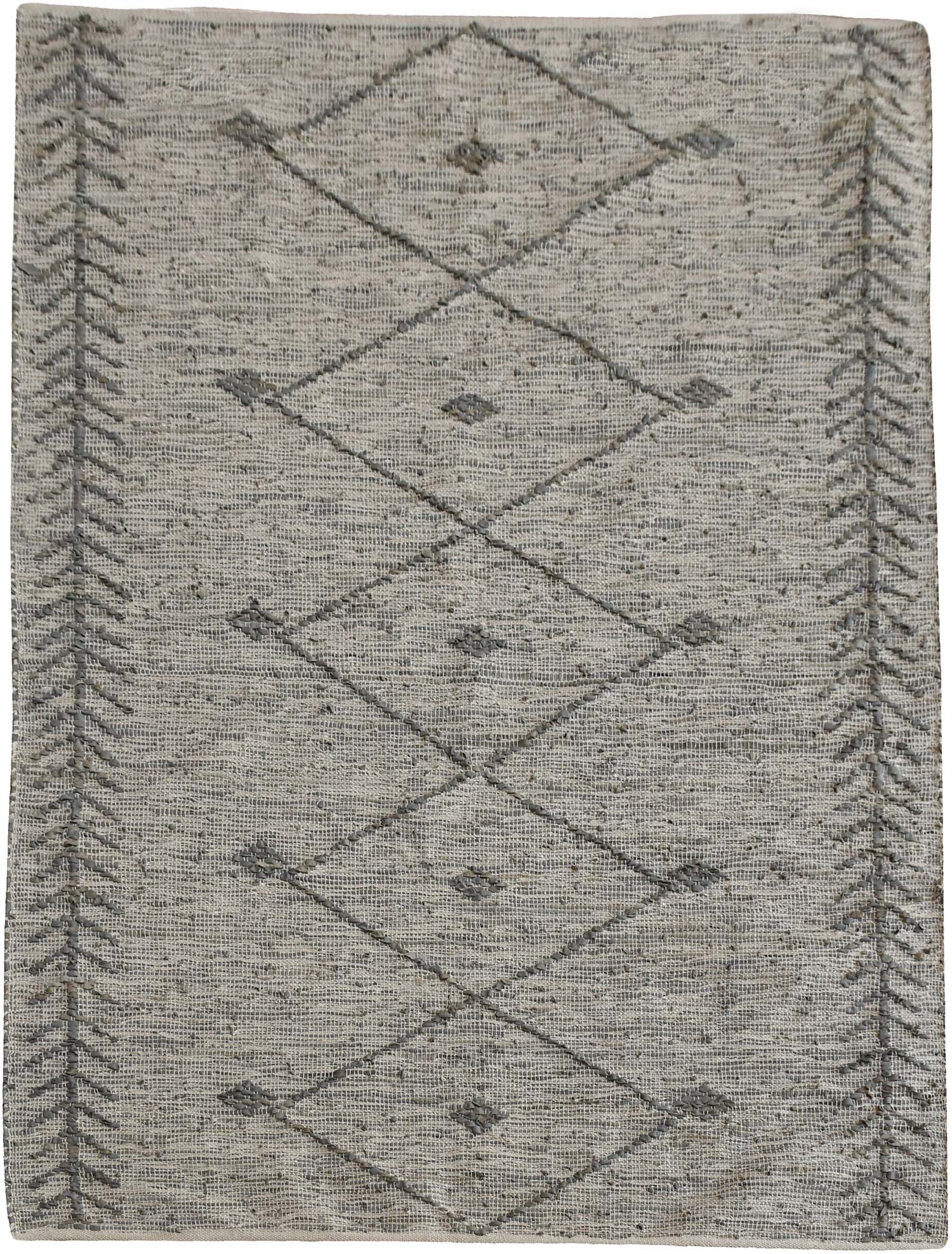 Tapis en cuir et coton taupe Leonie 230 x 160 cm