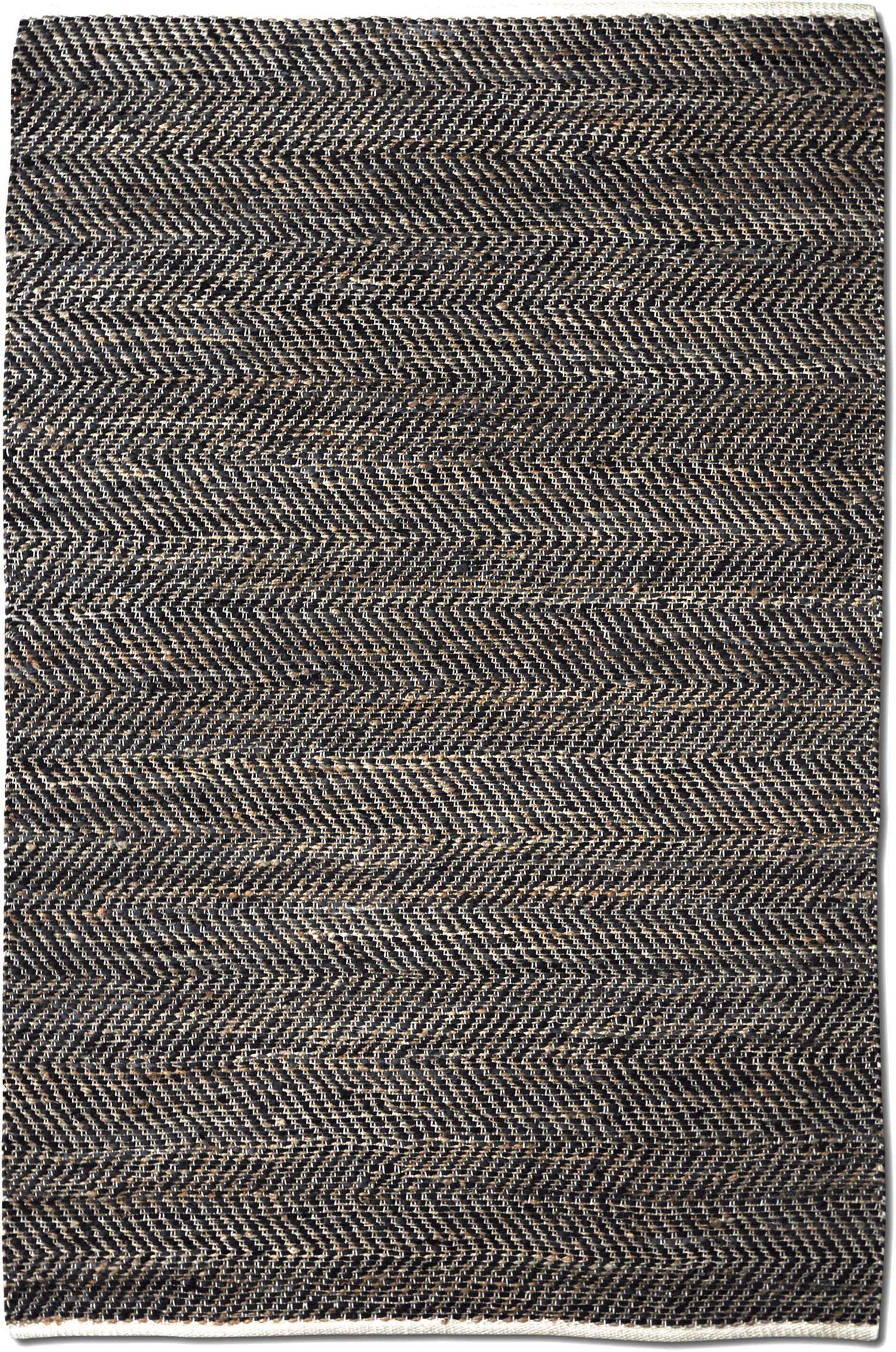 Tapis en cuir et chanvre charbon Stables 180 x 120 cm