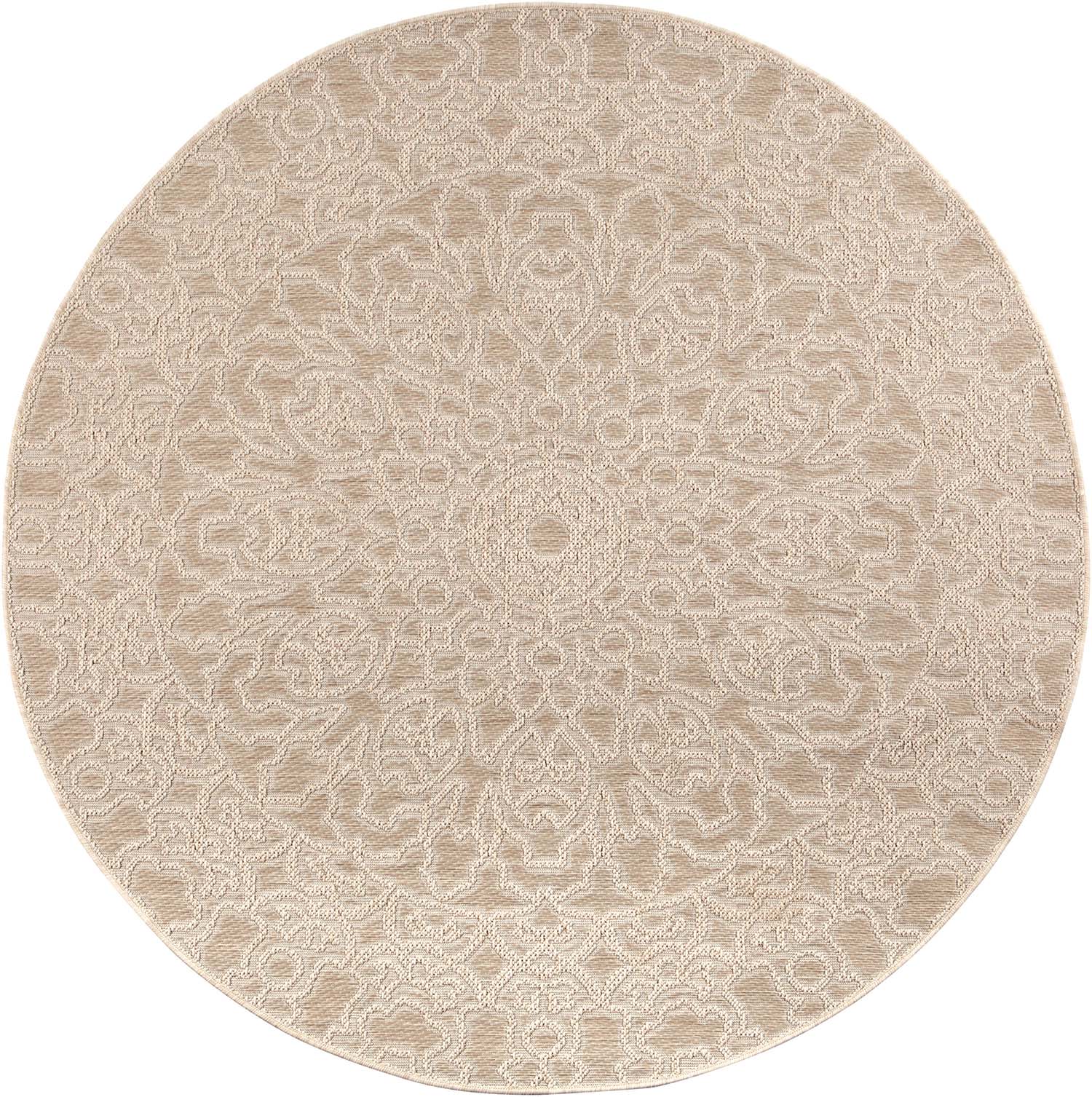 Tapis rond en polypropylène lin Adi