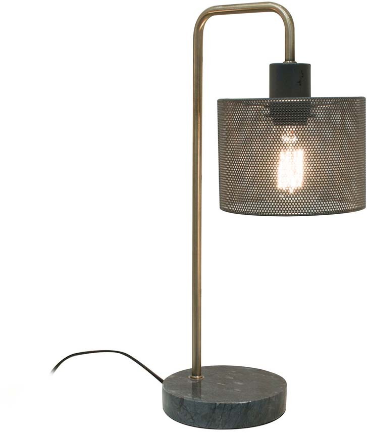 Lampe à poser métal grillagé socle marbre