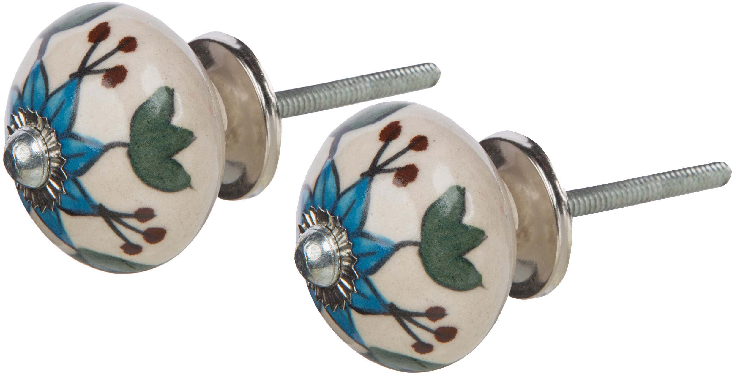 Bouton de rond fleur bleue (Lot de 2)