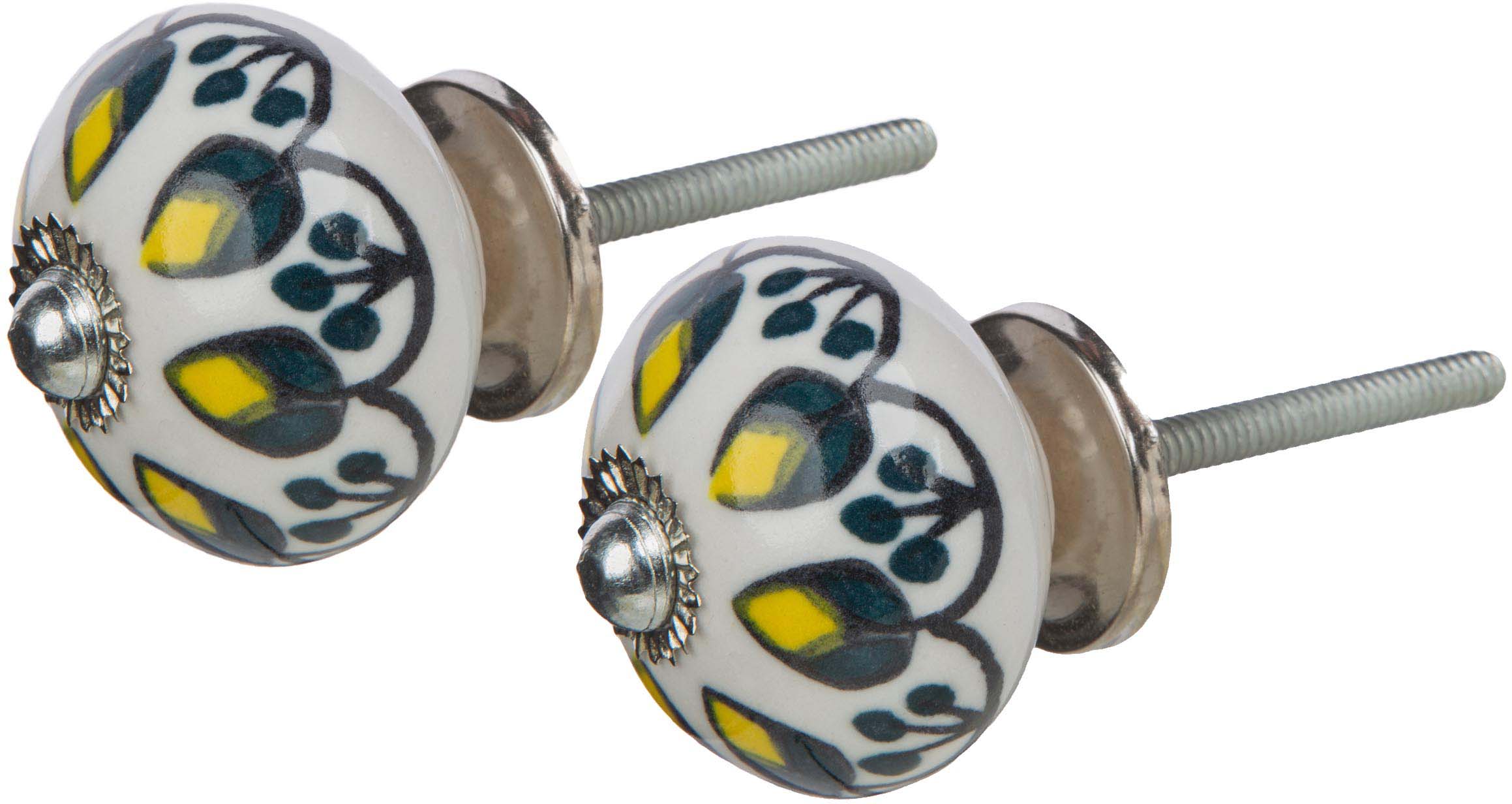 Bouton de porte rond arbre coloré (Lot de 2)