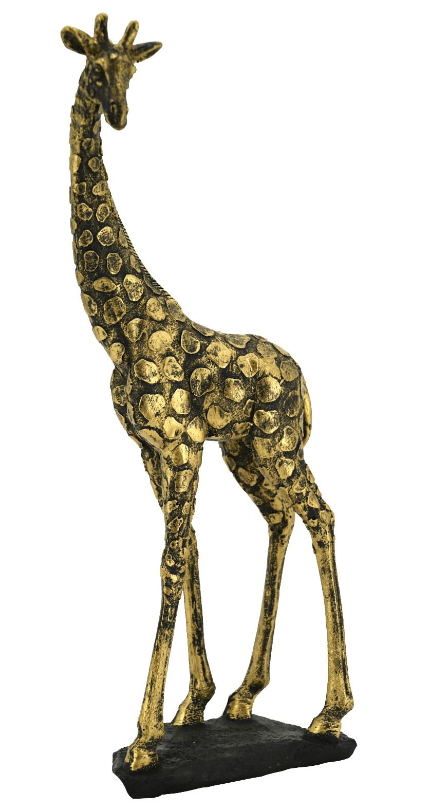 Girafe en résine dorée antique