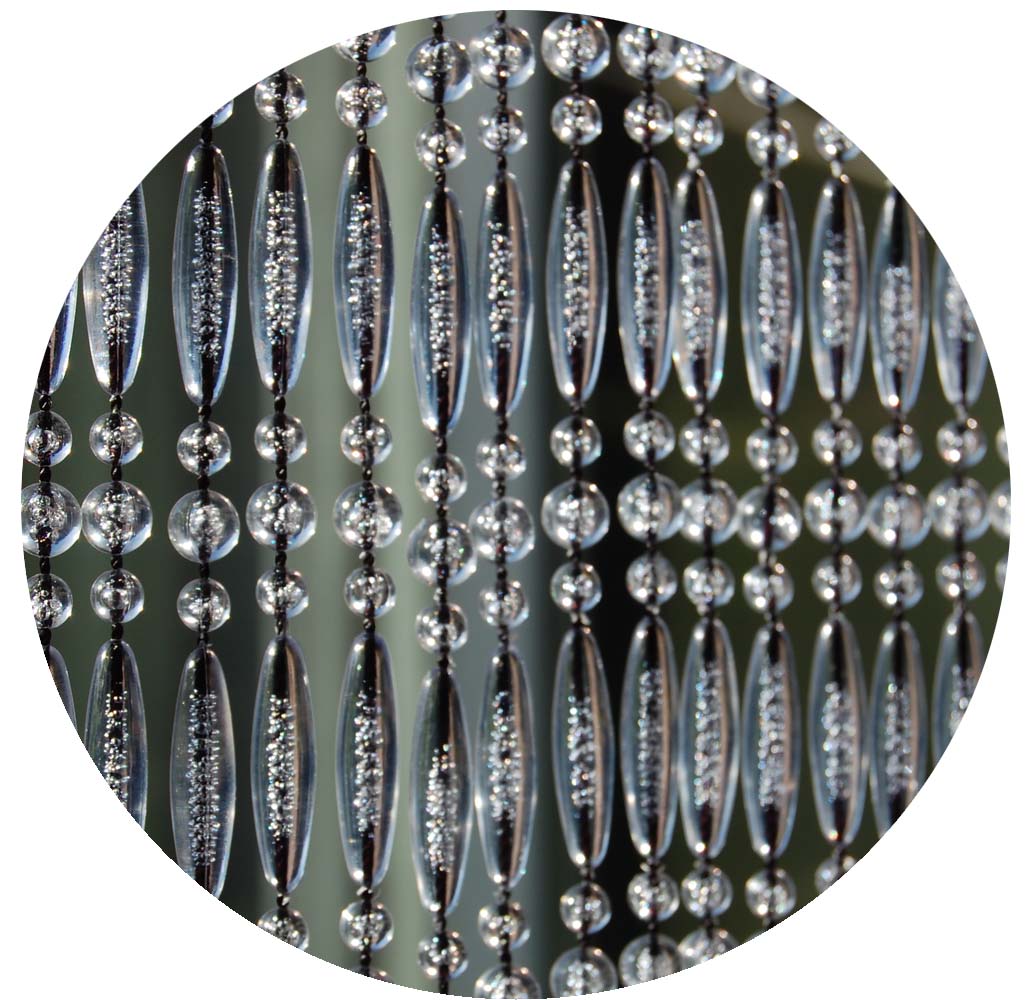 Rideau de porte en PVC noir et transparent Stresa 100x230 cm