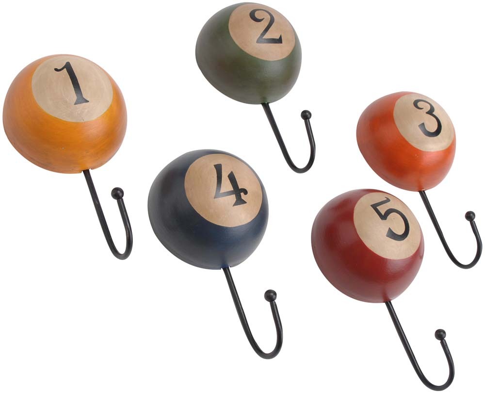 Patères boules de billard vintages (Lot de 5)