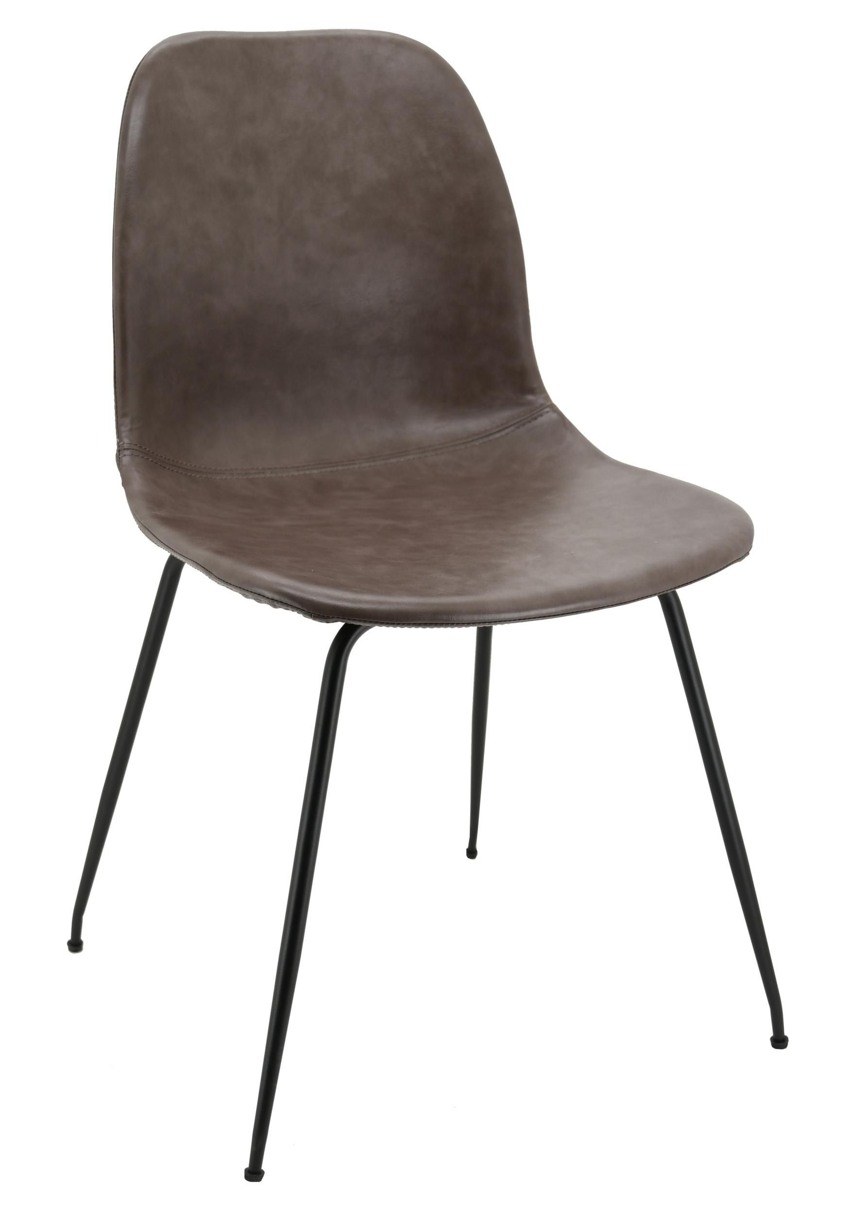 Chaise en simili cuir et métal