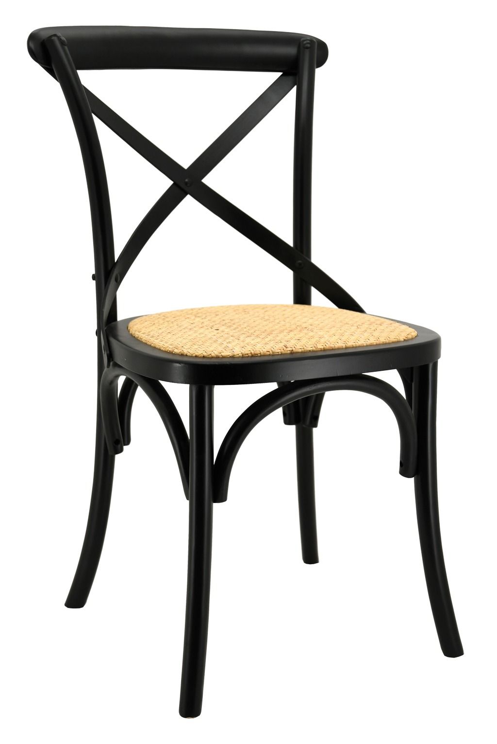Chaise en bouleau et rotin Bistrot chic
