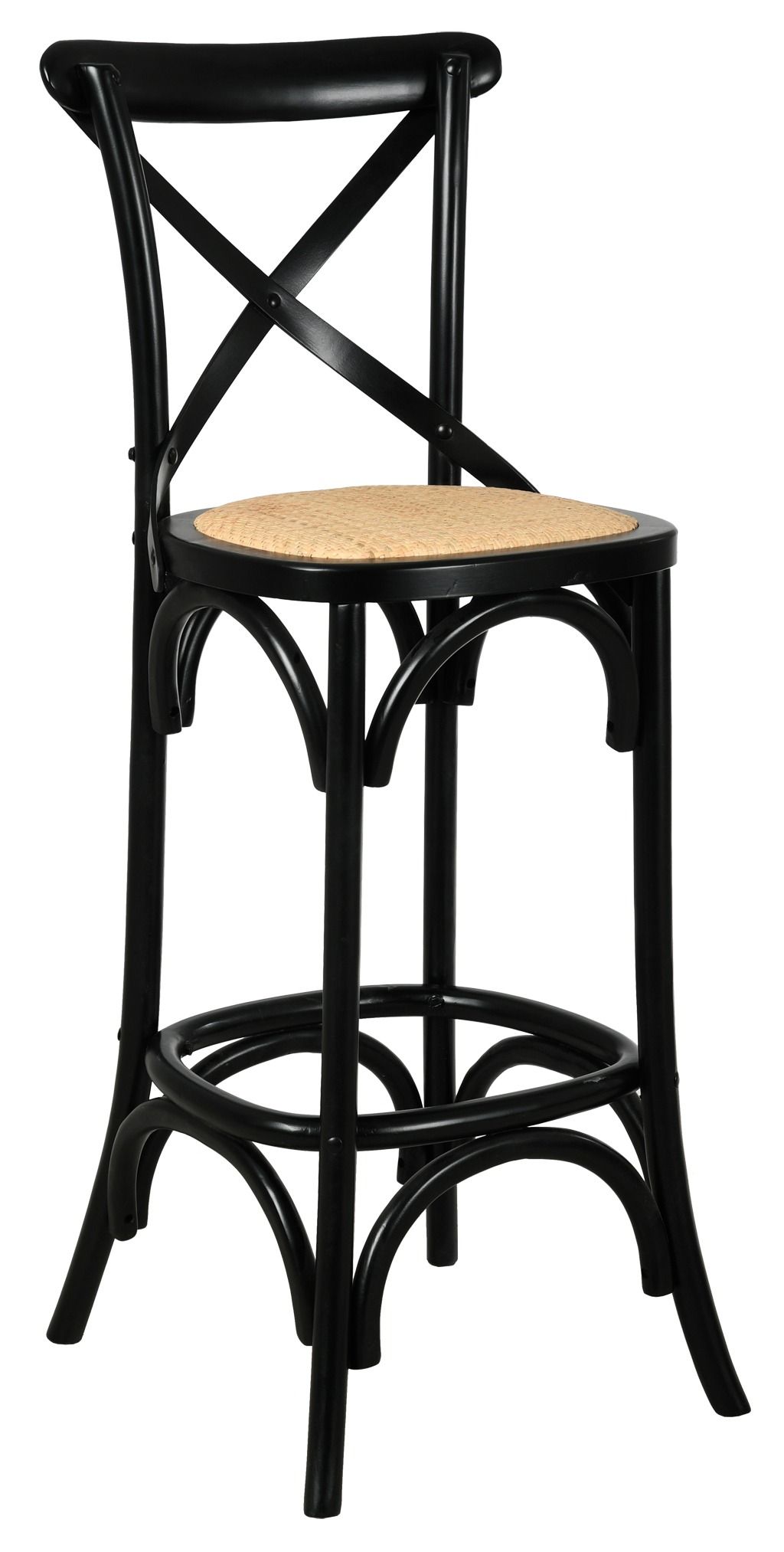 Tabouret de bar bois et rotin Bistrot chic